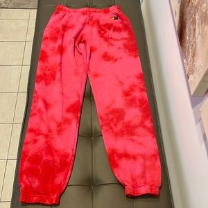 Ladies Aviator Nation only worn once lightly tie dyed red sweatpants